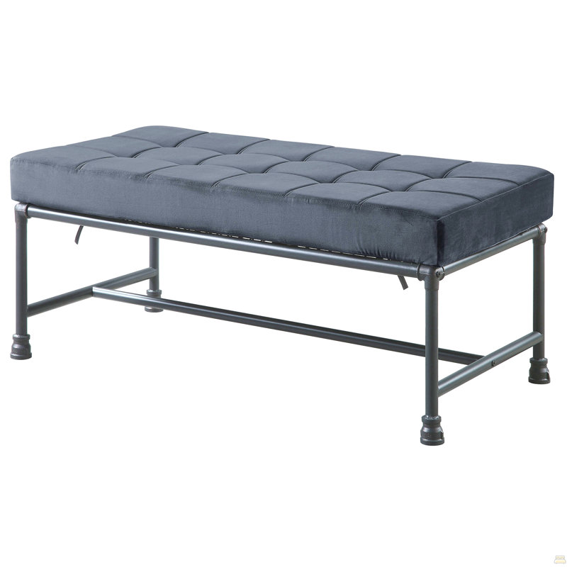 Banc gris et gris capitonné