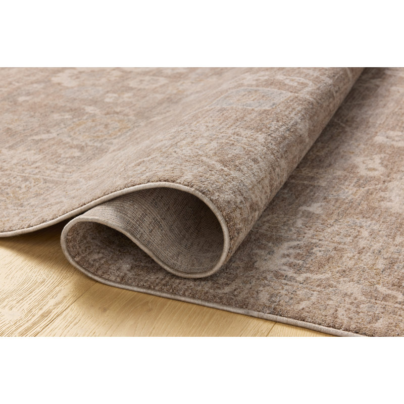 Chris Loves Julia x Loloi Louisa Taupe / Ivory Area Rug, Rectangle 7'10" x 10'