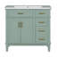 Meuble-lavabo de 36 pouces avec lavabo en résine, armoire de salle de bain moderne avec deux portes à fermeture douce et quatre tiroirs-104848765