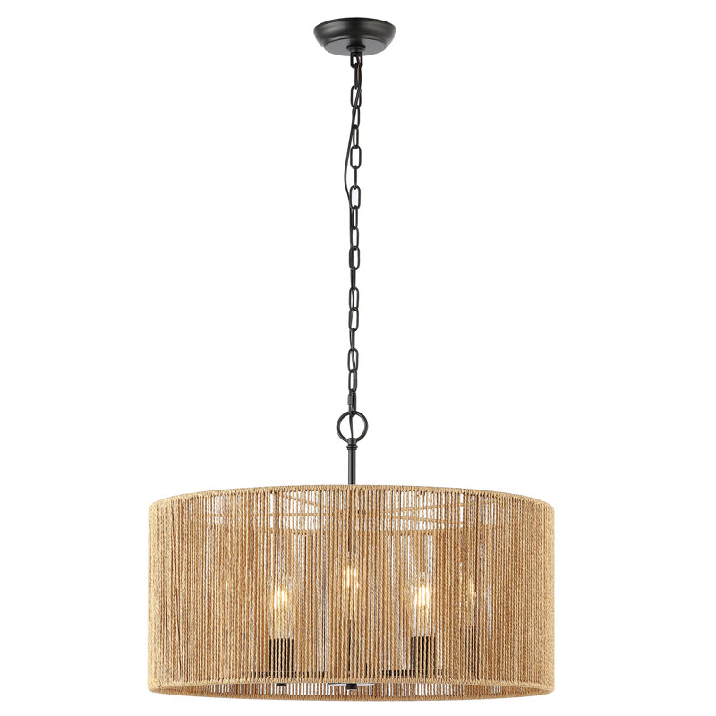 Alysandra 5 - Light Dimmable Drum Chandelier
