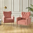 Fauteuil à oreilles en velours de polyester Tonas