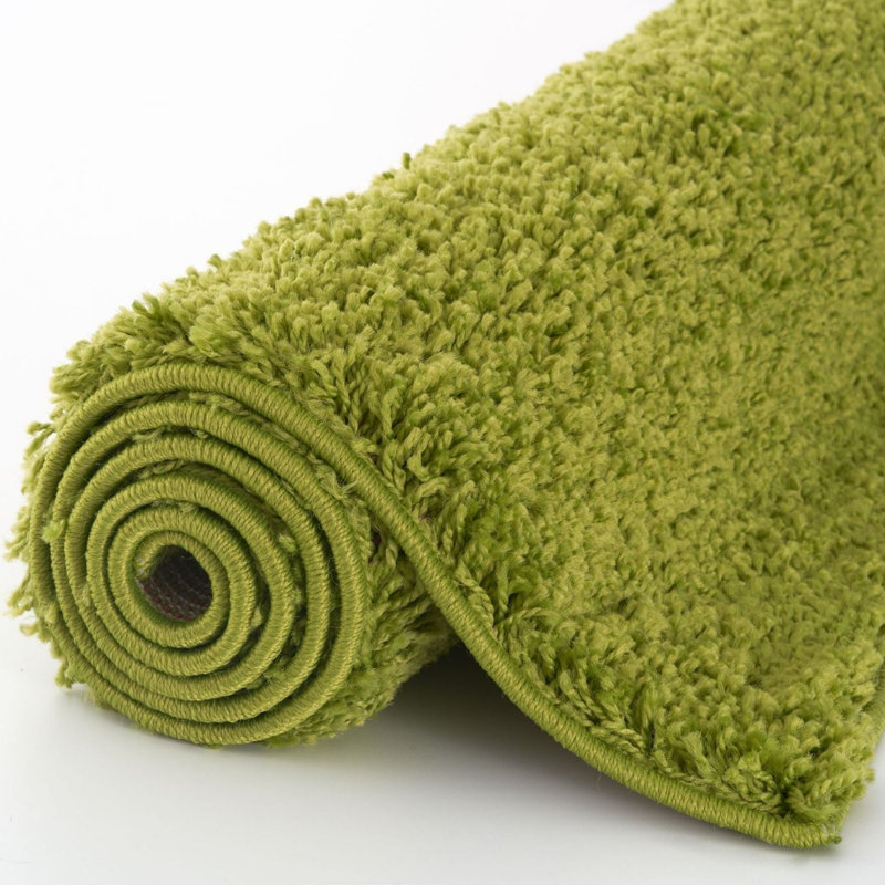 Myshaggy Collection Rugs Solid Design in Green, Rectangle 80 x 150cm