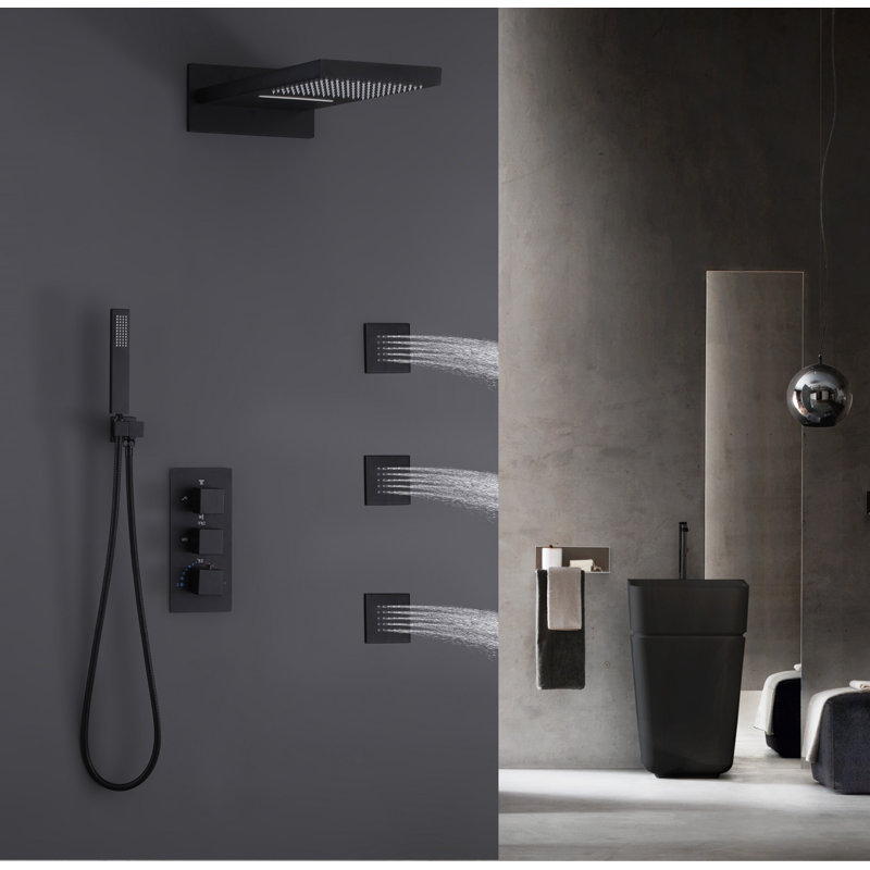 All-In-One Kit with Rough in-Valve, Matte Black