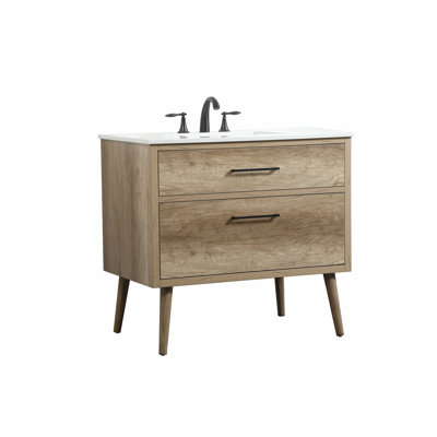 Steinfeldt 36'' Single Bathroom Vanity with Engineered Marble Top