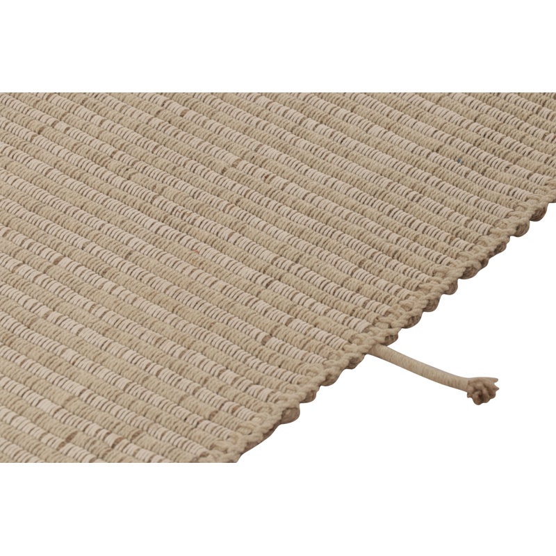 Rug & Kilim’S Accent Kilim, Square Rug In Textural Purple And Cream Stripes