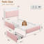 Structure de lit simple avec 2 tiroirs et station de charge, rose-1959065443-1959065446
