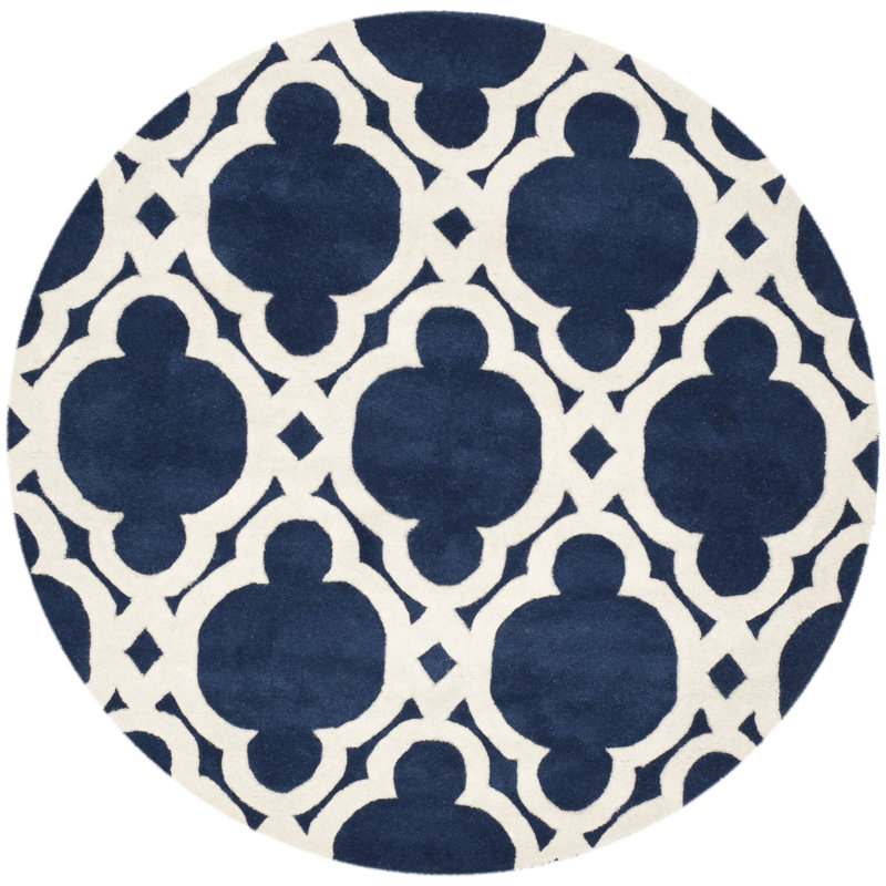 Chatham Hand Tufted Wool Geometric Rug, Round 5'