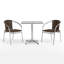 Table carrée en aluminium 3 pièces 27,5 po avec 2 chaises en rotin Skovde-1220613652-1230830039