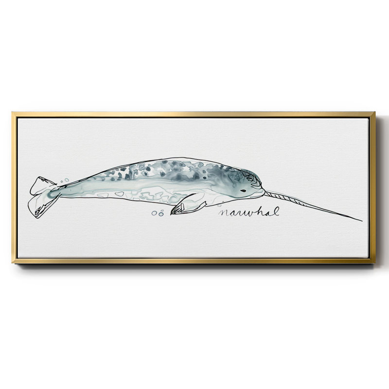 Baleine III - toile encadrée, H 8 po x l 20 po