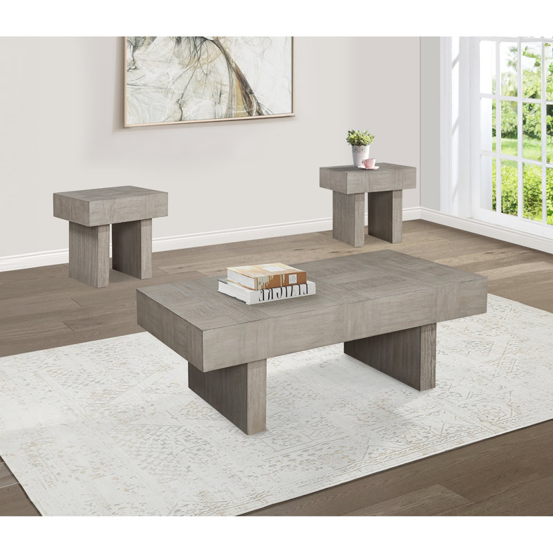 Table basse ultra-moderne brun gris - Structure rectangulaire en bois pour la table de salon, surface principale