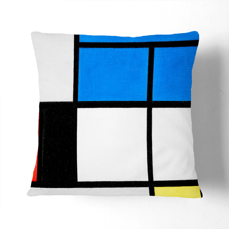 Composition Vol.1 Geometric Square Throw Cushion, 55cm H x 55cm W x 20cm D, Stone