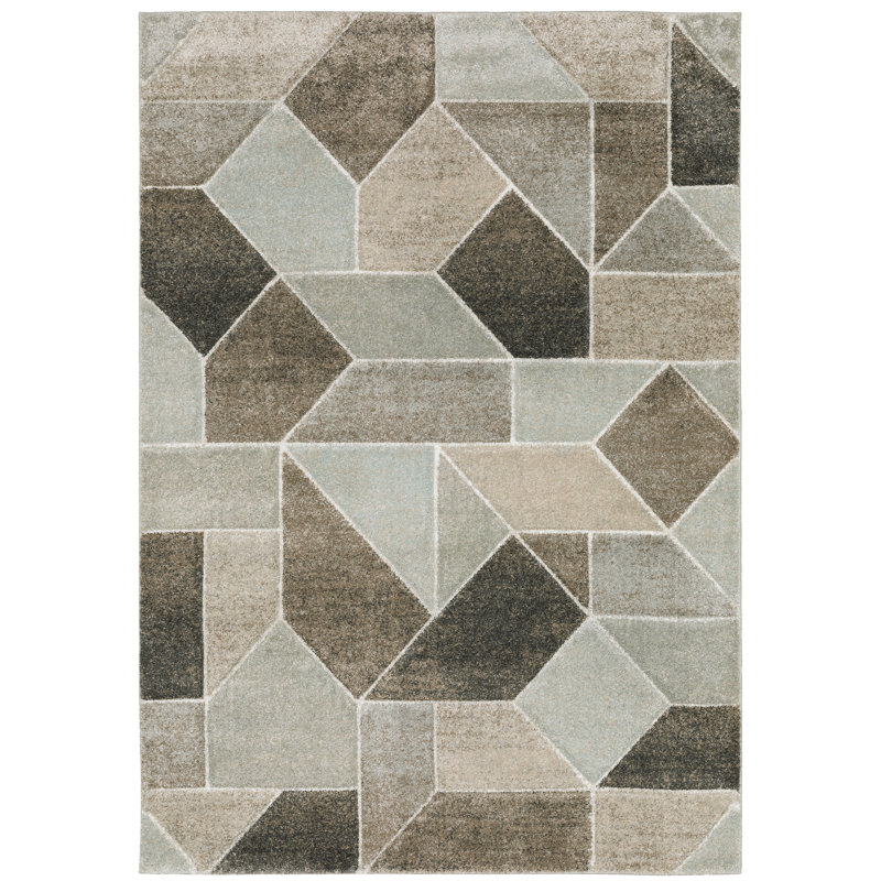 Geometric Indoor Rug, Rectangle 9'10" x 12'10"
