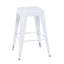 Tabourets de bar en métal sans dossier, hauteur du comptoir (lot de 2), non empilables, détachables, montage facile et rapide, design compact idéal pour îlot de cuisine, bar ou salle à manger - Blanc pur.
