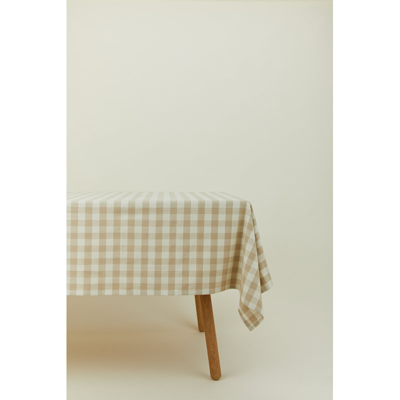 Essential Gingham Tablecloth, Ivory/Flax