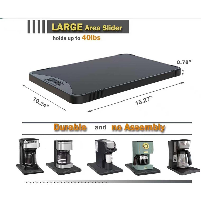 Plateau roulant pour appareils électroménagers, tiroir coulissant pour cafetière, plateau coulissant pour café, plateau coulissant pour cafetière