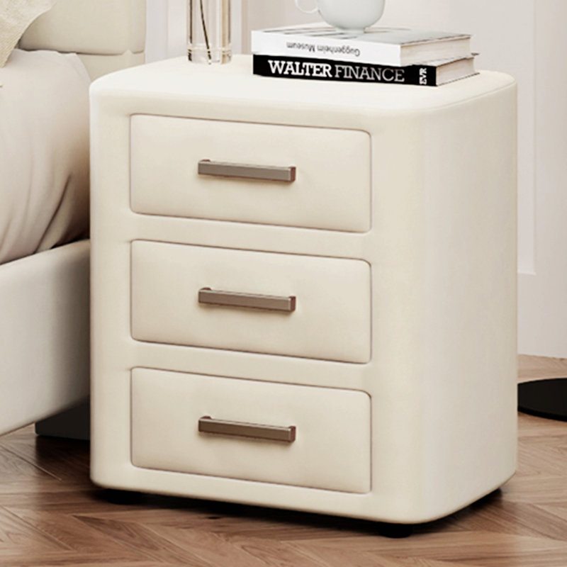 Table de chevet chic en velours avec plusieurs tiroirs pour la chambre à coucher et le salon