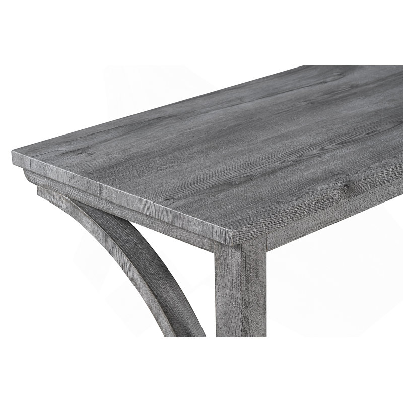 Huriye 4 Pieces Rectangular Bar Dining Table Set with Power Outlet,, Dark Gray/Gray, Gray