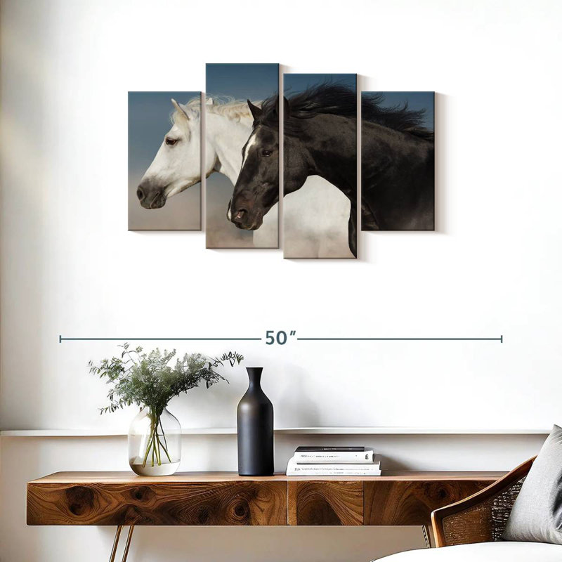 Brampt chevaux blancs et noirs