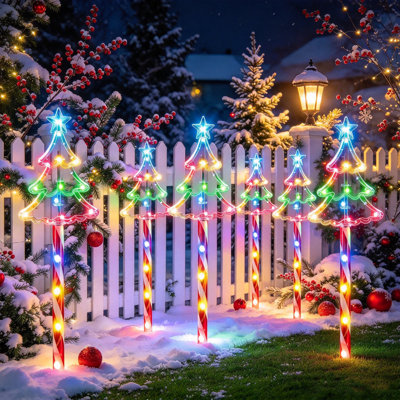 Paquet de 12 lumières à piquet pour sapin de Noël, 10 modes de décoration de jardin extérieur, cadeau des Fêtes