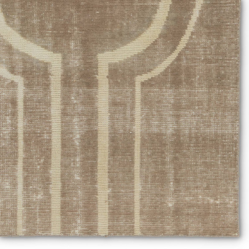 Wendy Jane Geometric Area Rug in Taupe, Rectangle 7'10" x 9'10"