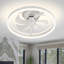 Ventilateur de plafond encastré moderne 20 "avec éclairage à DEL à intensité variable et commande par APP Ventilateur de moteur à courant continu réversible LowProfile pour chambre à coucher Ikeoluwa-408939501