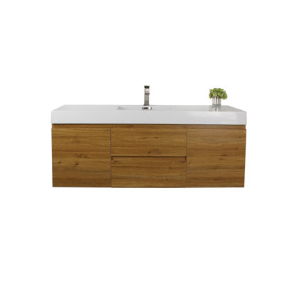 Base de meuble-lavabo double 60 po mural seulement
