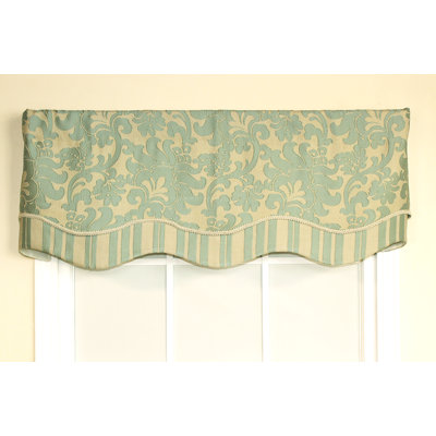 Cotton Blend Floral Scalloped Window Valance