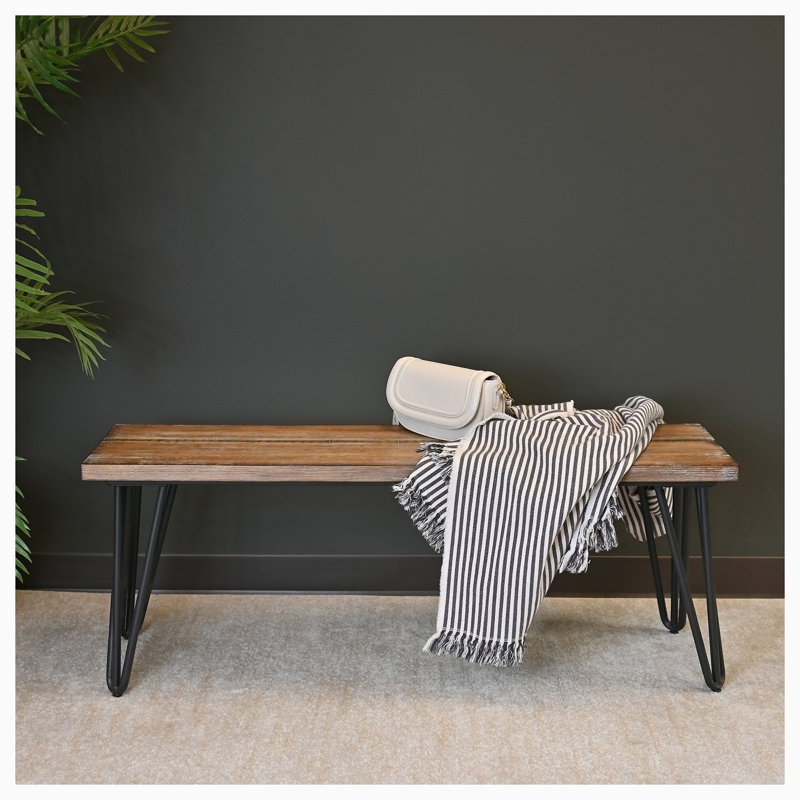 Dorann Medium Density Fiberboard (Mdf),Metal Bench