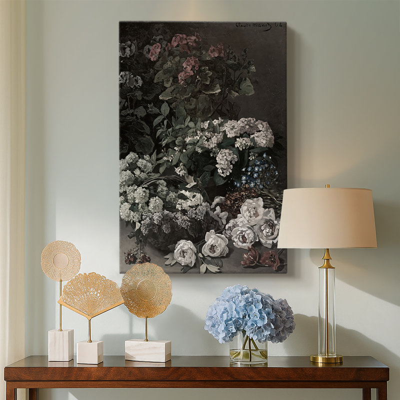 Fleurs printanières - Toile tendue avec châssis par Claude Monet, 24 po x 36 po