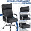 Fauteuil de direction ergonomique capitonné en similicuir avec accoudoirs rembourrés-492460140