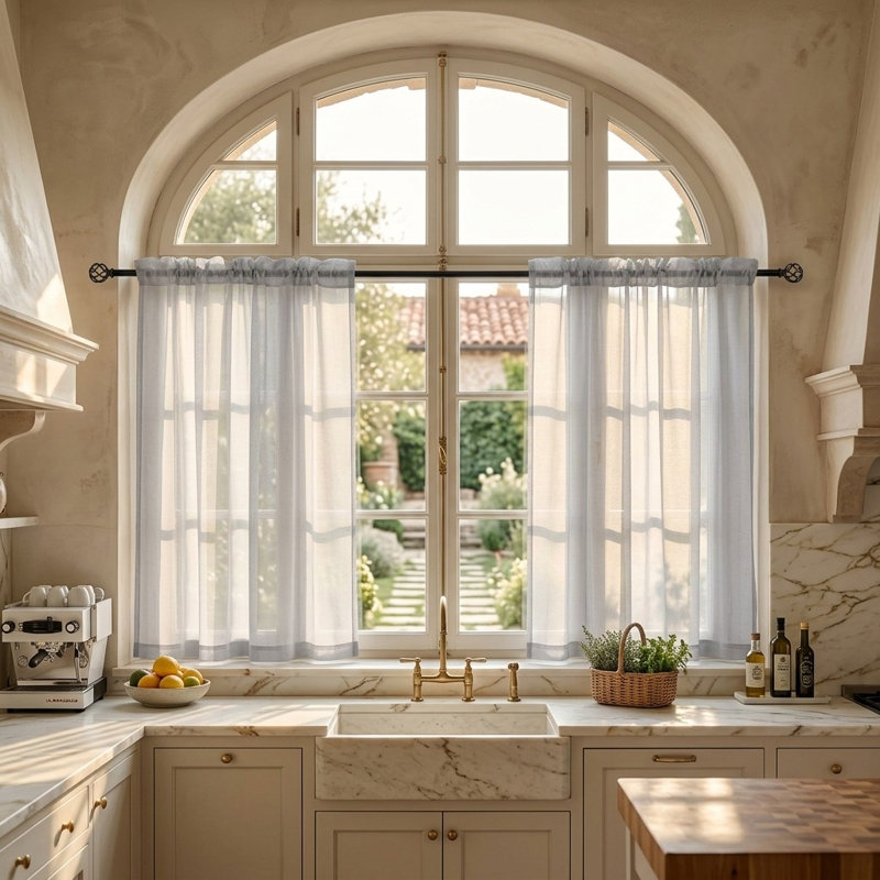 Linen Blend Kitchen Curtain Kitchen Pelmet
