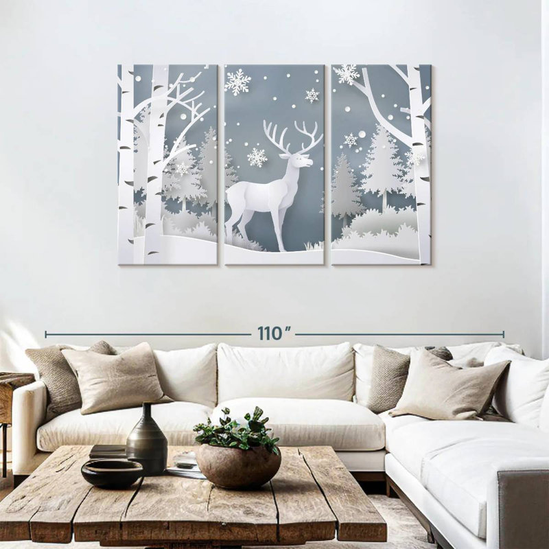 Snow White Deer, 48" H x 74" W