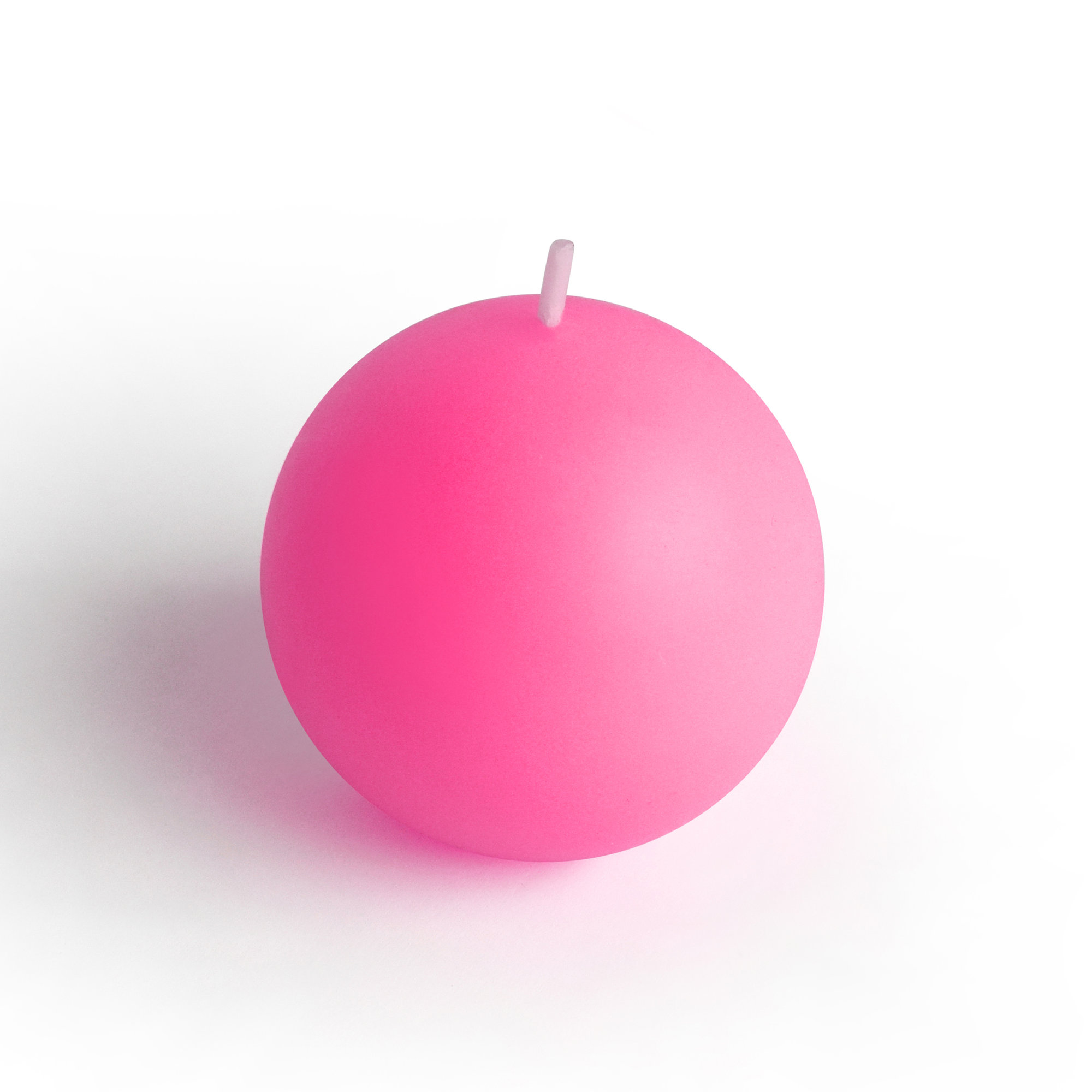Ball Candle, Pink, 3" Diameter, Set of 6