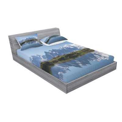 Lake Microfiber Patterned Fitted Sheet