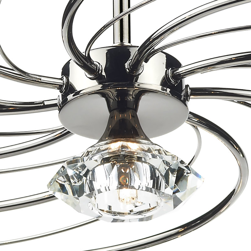 Greenhaw Glass Semi Flush Mount, Black Chrome