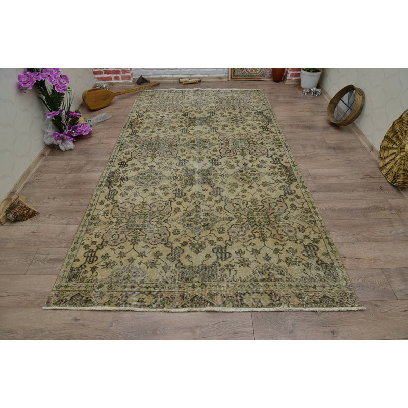 Grand tapis 5,2 x 9,4 pi, tapis modernes, tapis turcs, tapis rétro, tapis de cuisine verts