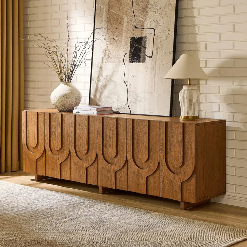 Buffet de luxe rétro de style américain, H 23,6 po x l 70,8 po x P 17,7 po