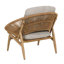 Chaise longue d'extérieur en osier brun pâle avec coussin beige, ensemble de 2-1900805110-1900805108