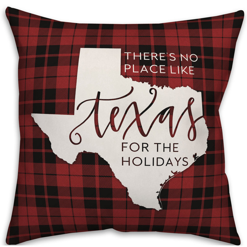  Housse de coussin «It's No Place Like Texas for the Holiday», 18 po x 18 po