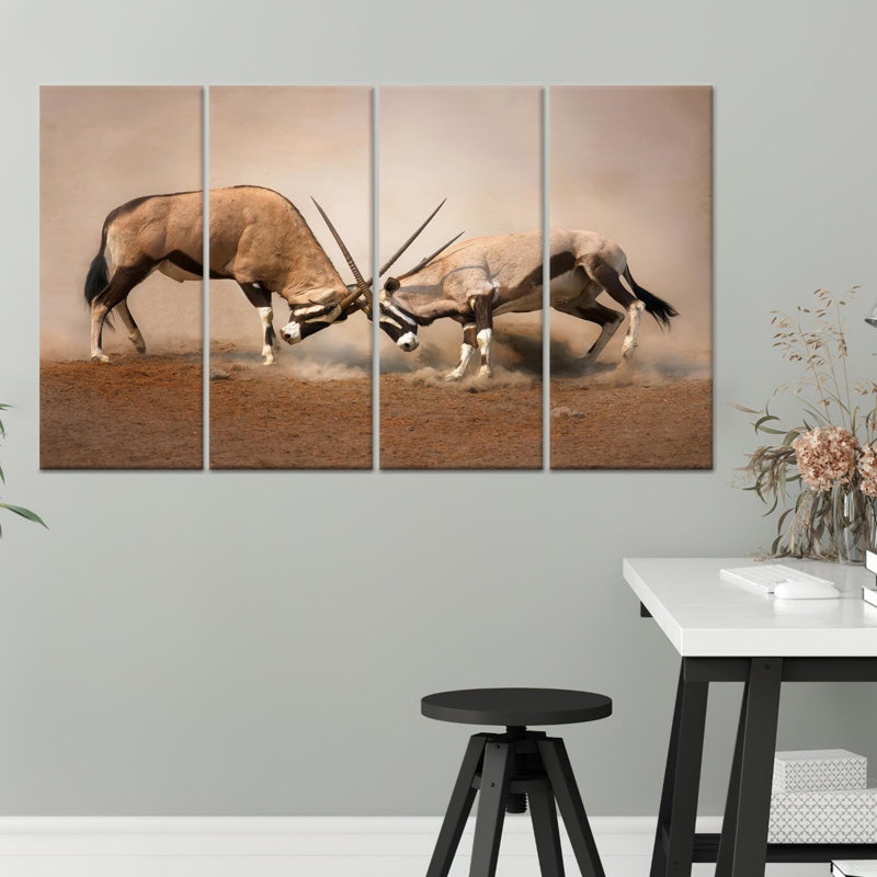 Toile imprimée: art mural Gemsbok - décor de la faune africaine, toile tendue 4P, 43,3 po H x 63 po l