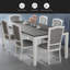 Ensemble de table de salle à manger extensible 78,1 pouces Rustic 7 pièces avec rallonge amovible de 18 pouces, 6 chaises de salle à manger rembourrées, 2 tiroirs intégrés-1840560690-1840560703-1840560691