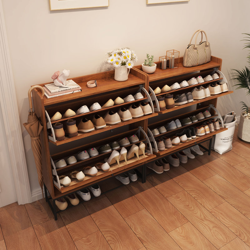 Rangement à chaussures 20 paires, Bois brun, H 39,37 po x l 31,5 po x P 9,25 po