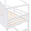 Lit simple superposé simple avec échelle, lit en bois blanc-1195095590