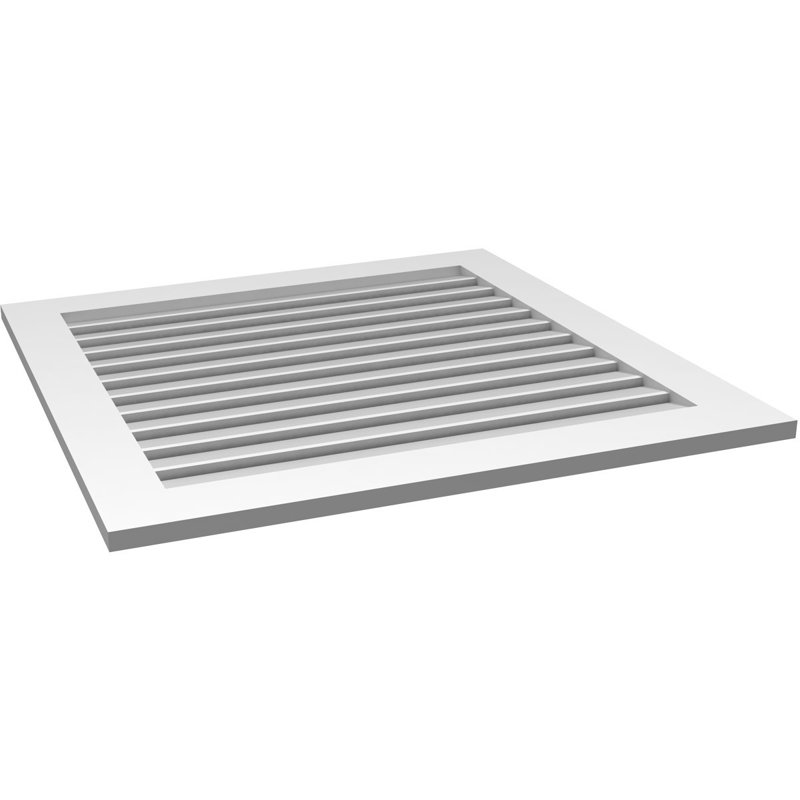 Évent à pignon fonctionnel en uréthane rectangulaire à fixation en surface, brun clair apprêté, H 36 po x l 36 po x P 1 po