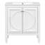 Meuble-lavabo blanc de 30 po avec lavabo, porte à fermeture en douceur rétro, rangement abondant, lavabo en céramique, bois véritable et saveur, tablette réglable