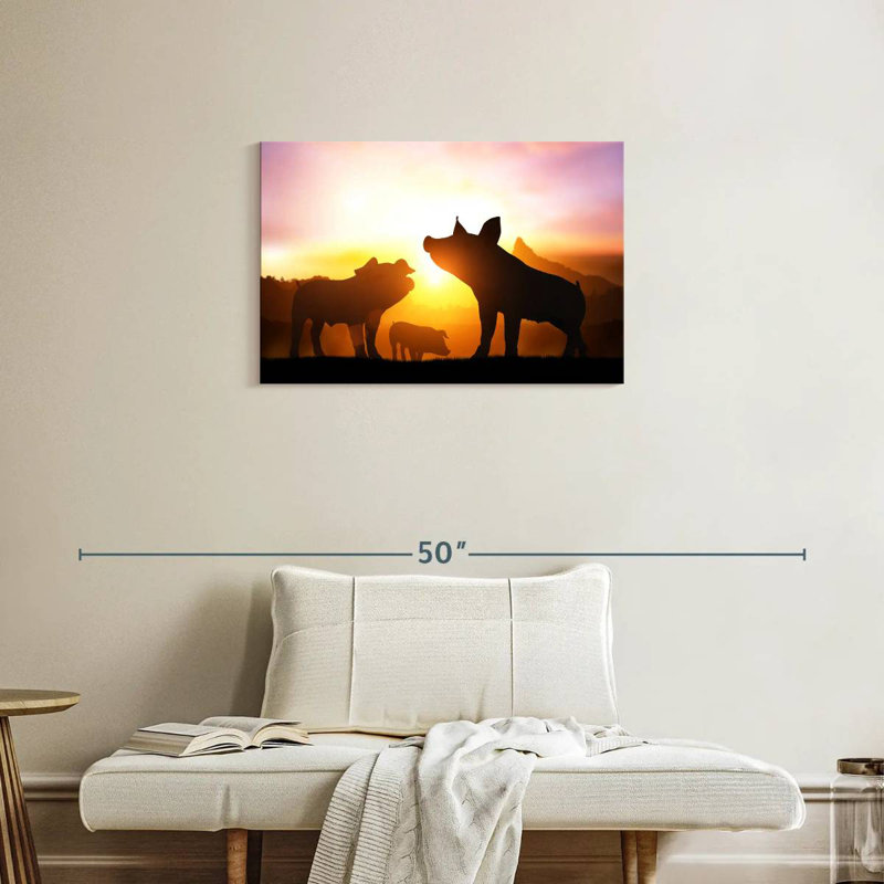 Pig Silhouettes, 20" H x 30" W