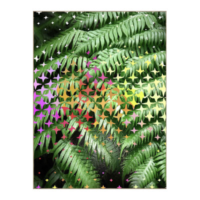 Green Leaves and Multi Color Pattern Woven Base Modern Decorative Machine Washable Area Rug