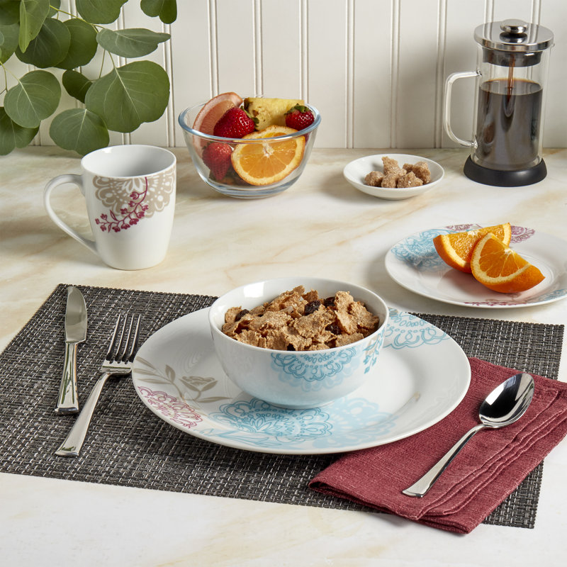 Emma Multicolor Floral Porcelain 16-Piece Dinnerware Set