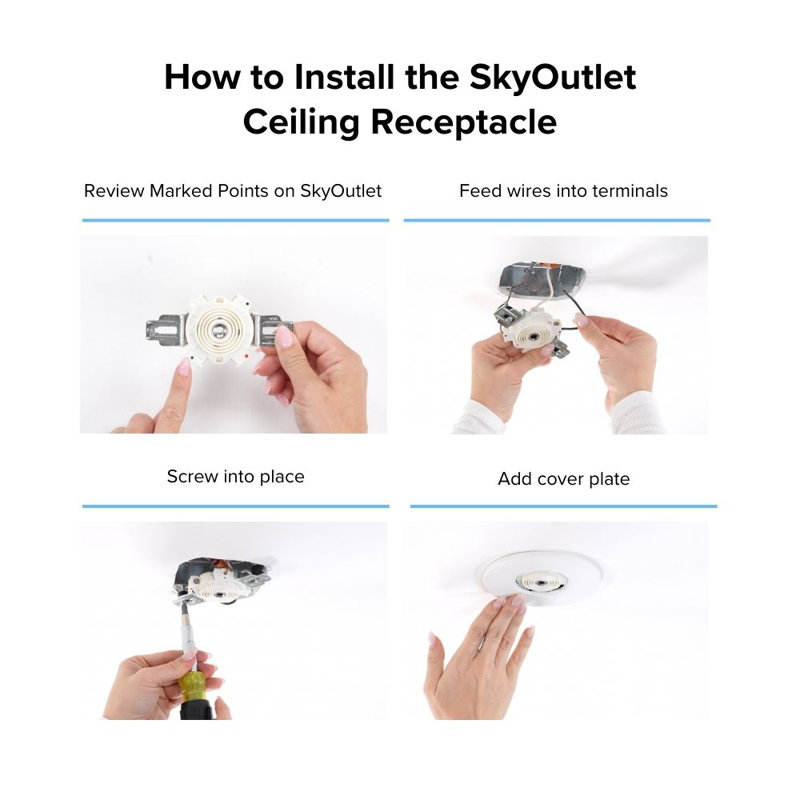 SkyPlug Kit -  Easy Lighting Installation - Carina, Chrome