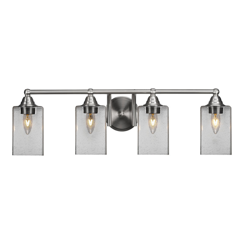 Barre d'éclairage de salle de bain 4 lumières Michell, Nickel brossé